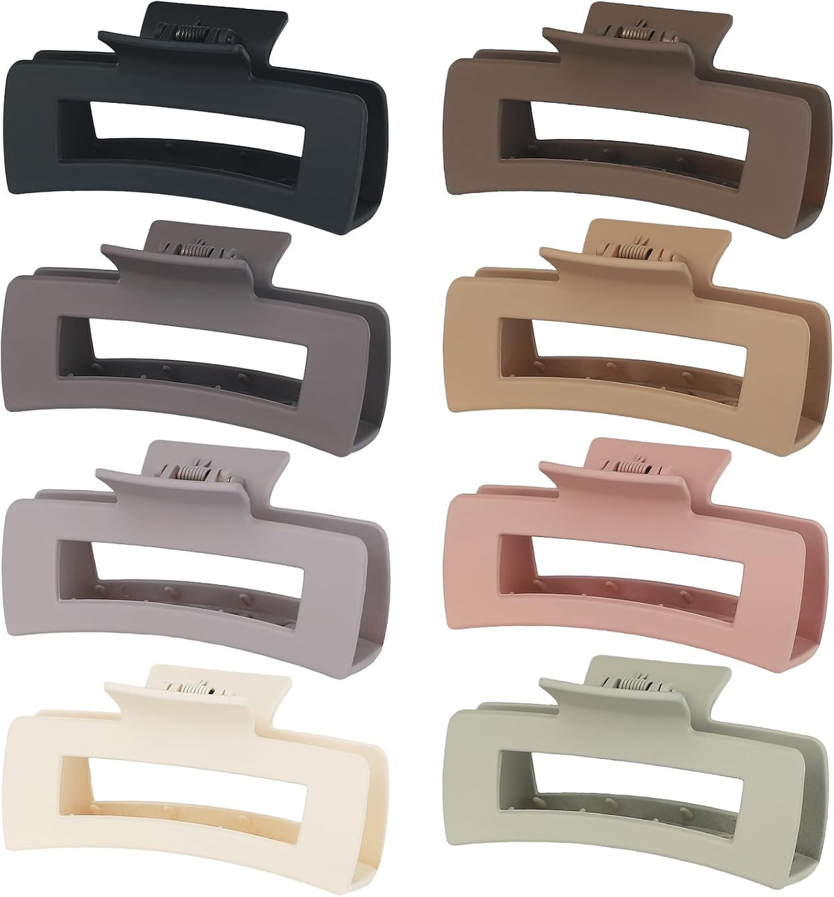 Large Hair Clips for Women, Hair Accessories for Girls - Light Color | 8Pcs Square Matte Hair Claw Clips for Thick & Thin Hair, 4.1Inch Neutral Rectangular Hair Clips, Strong Hold Non-Slip - Image 12