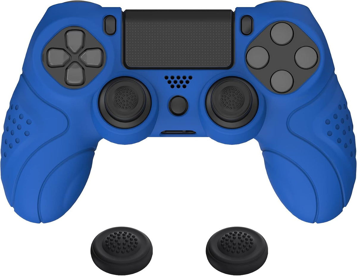 PlayVital Guardian Edition Black Ergonomic Soft Anti-Slip Controller Silicone Case Cover for ps4, Rubber Protector Skin with Joystick Caps for ps4 Slim/Pro Controller - Image 12