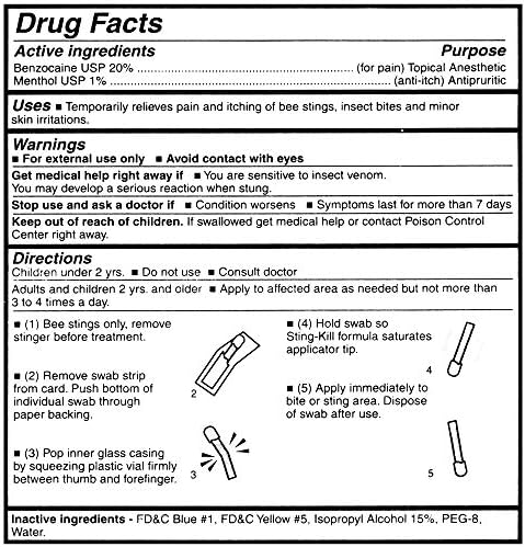Sting-Kill portable anesthetic swabs for hiking and outdoor first aid kits.