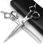 7" 7.5" 8"9" Professional Hairdressing Scissors Barber Salon Hair Cutting Dragon Shears (Large). (7 inch-A) - Image 11