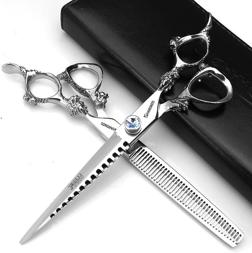 7" 7.5" 8"9" Professional Hairdressing Scissors Barber Salon Hair Cutting Dragon Shears (Large). (7 inch-A) - Image 11