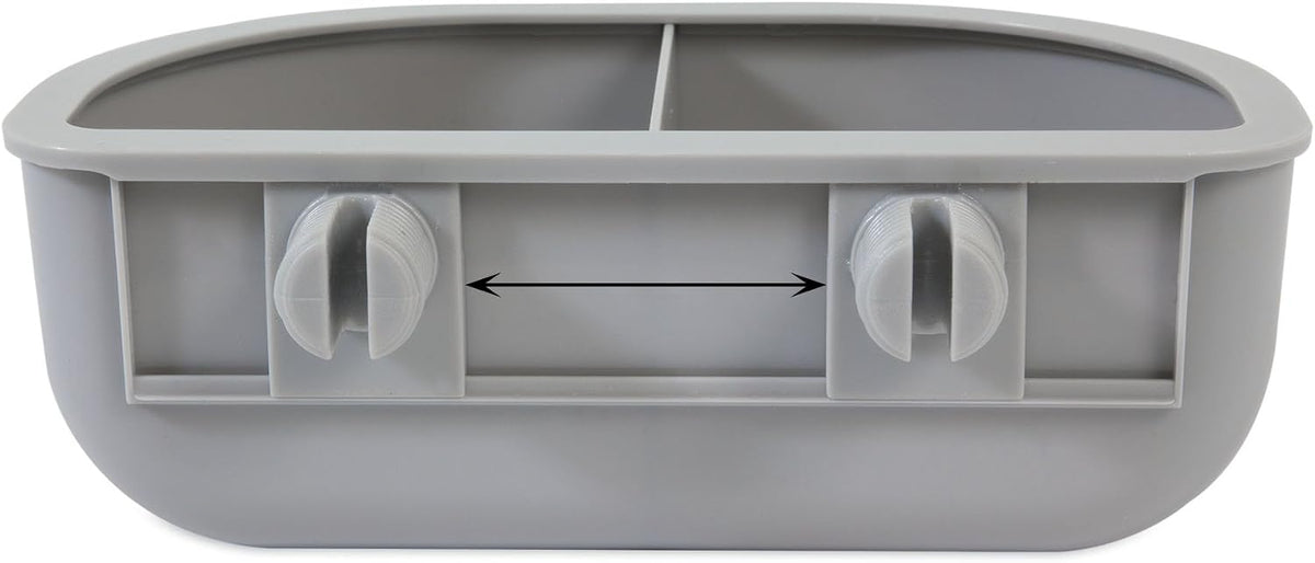 Petmate kennel water bowl showing the no-spill rim design