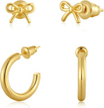 Rotnso Gold Hoop Earrings Set for Women Trendy, 14K Gold Plated Chunky Hypoallergenic Small Diamond Cartilage Hoops Cute Cubic Zirconia Dangle Stud Earrings Jewelry Gifts - Image 12