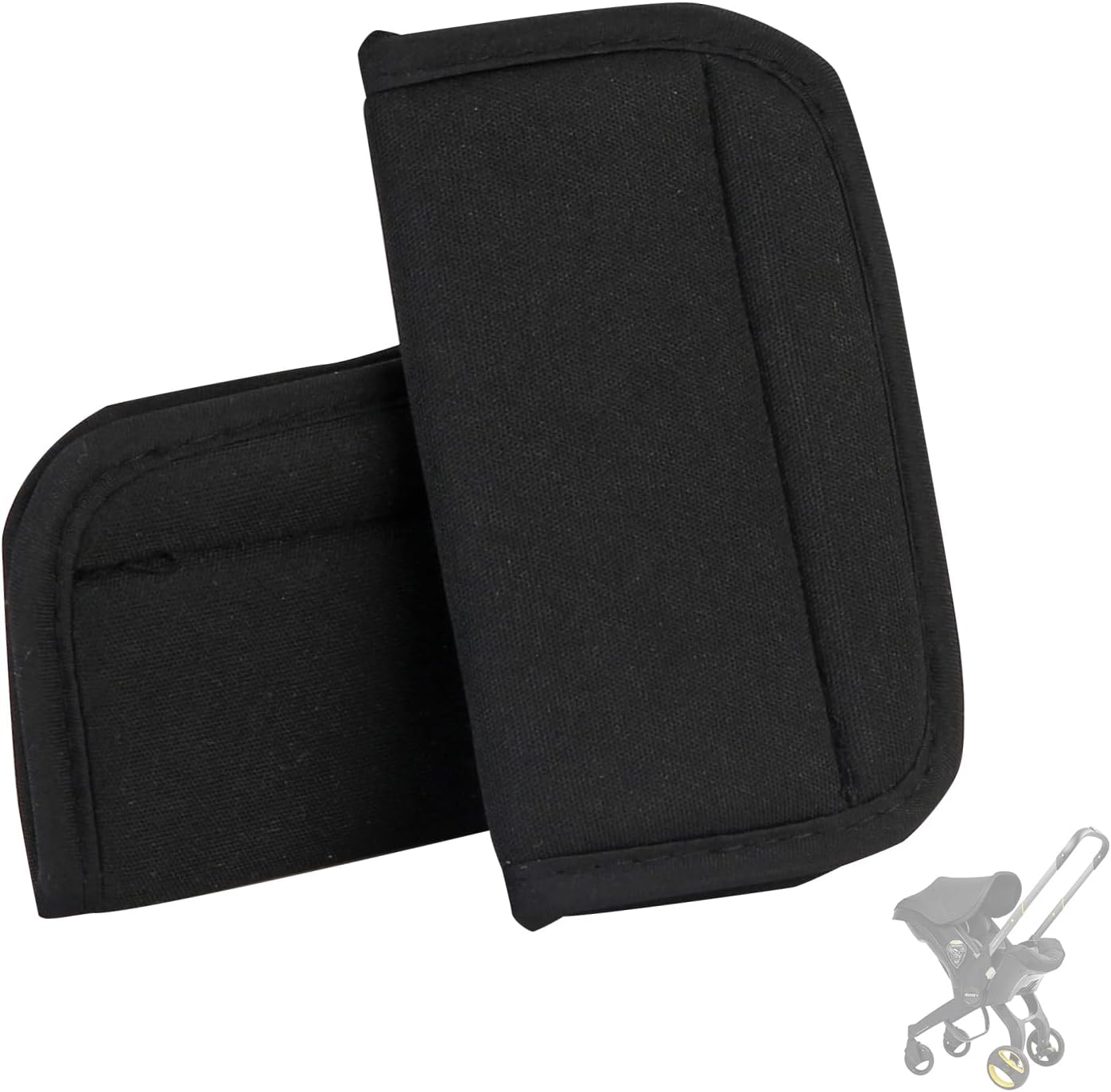 Fevbcnrj car seat shoulder pads for Doona black front view
