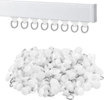 Satuy plastic curtain track glider hundred piece pack front view showcasing durable white runners.