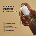 Haruharu Wonder Black Rice Moisture Cleansing Oil 150ml bottle for melting makeup.