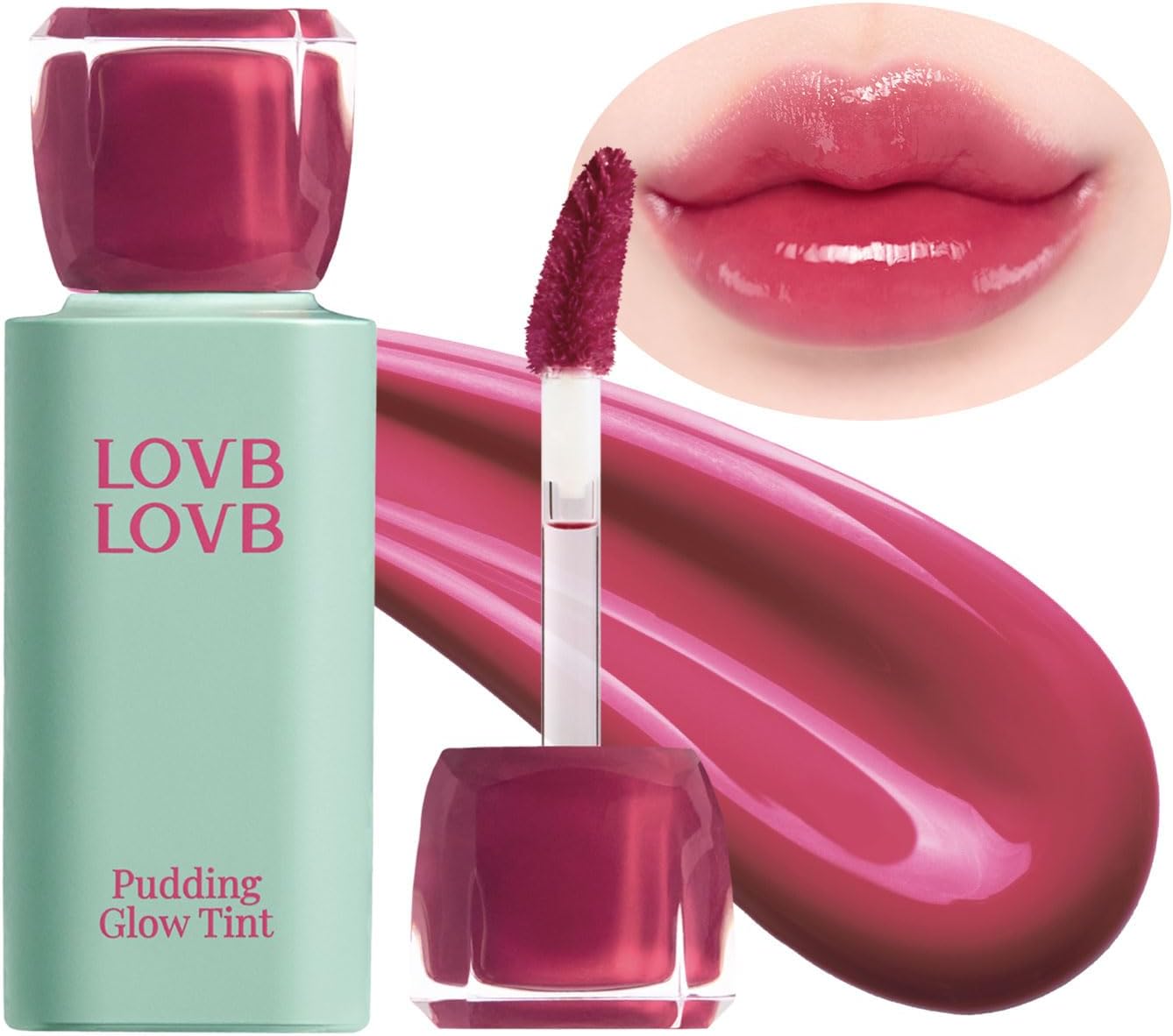 Pudding Glow Korean Lip Tint | Natural Lip Stain | Gloss to Stain | Long-Lasting & Non-Sticky | Lightweight Lip Tint | 0.14 oz. (02 ENDING ROSE) - Image 1