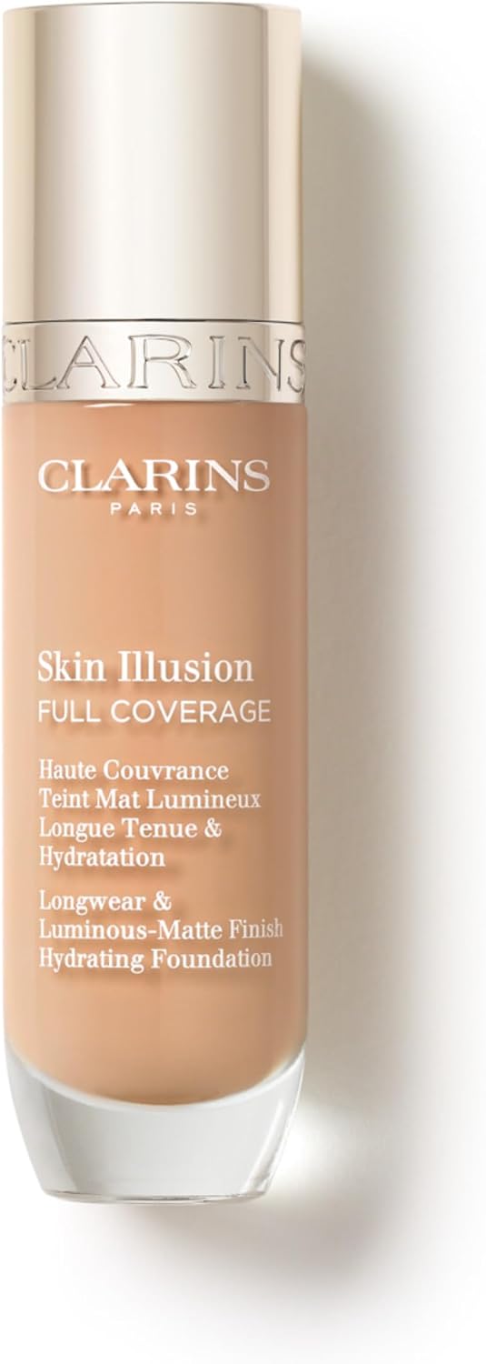 Clarins Skin Illusion Full Coverage Foundation front view makeup bottle