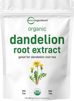 Micro Ingredients organic dandelion root extract powder front view pouch