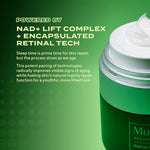 Murad encapsulated retinal and NAD plus lift complex skincare product details.