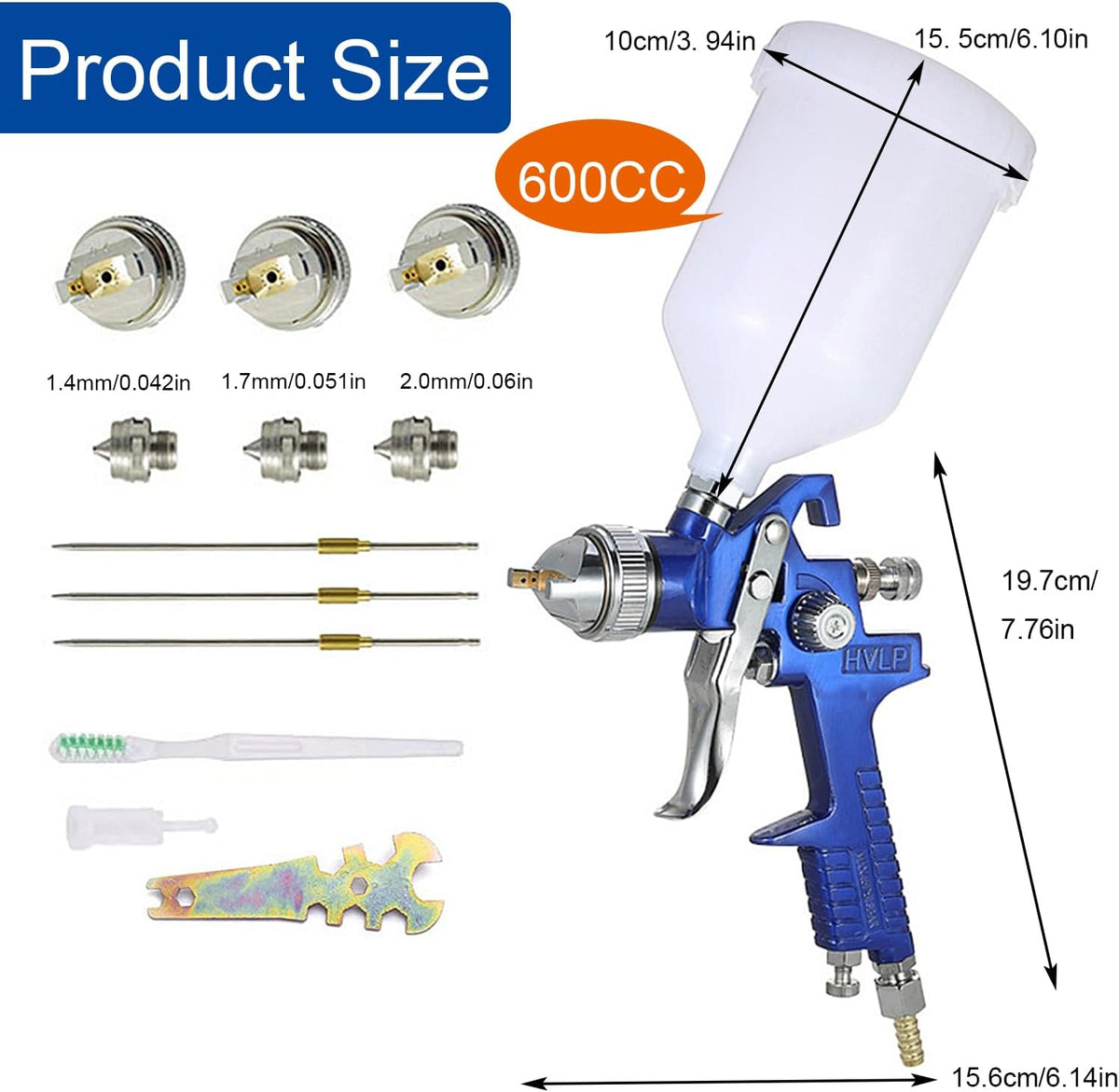 Packaged Hotorda paint sprayer set ready for automotive and furniture projects