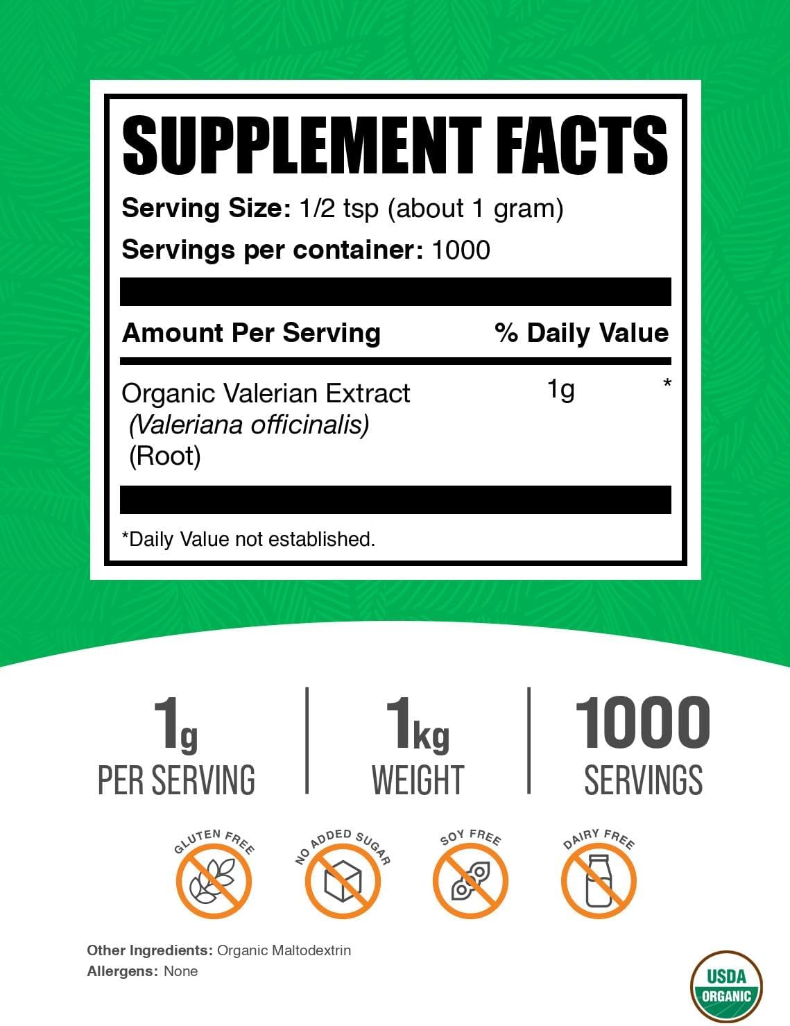 BulkSupplements Valerian Root Extract powder texture close up