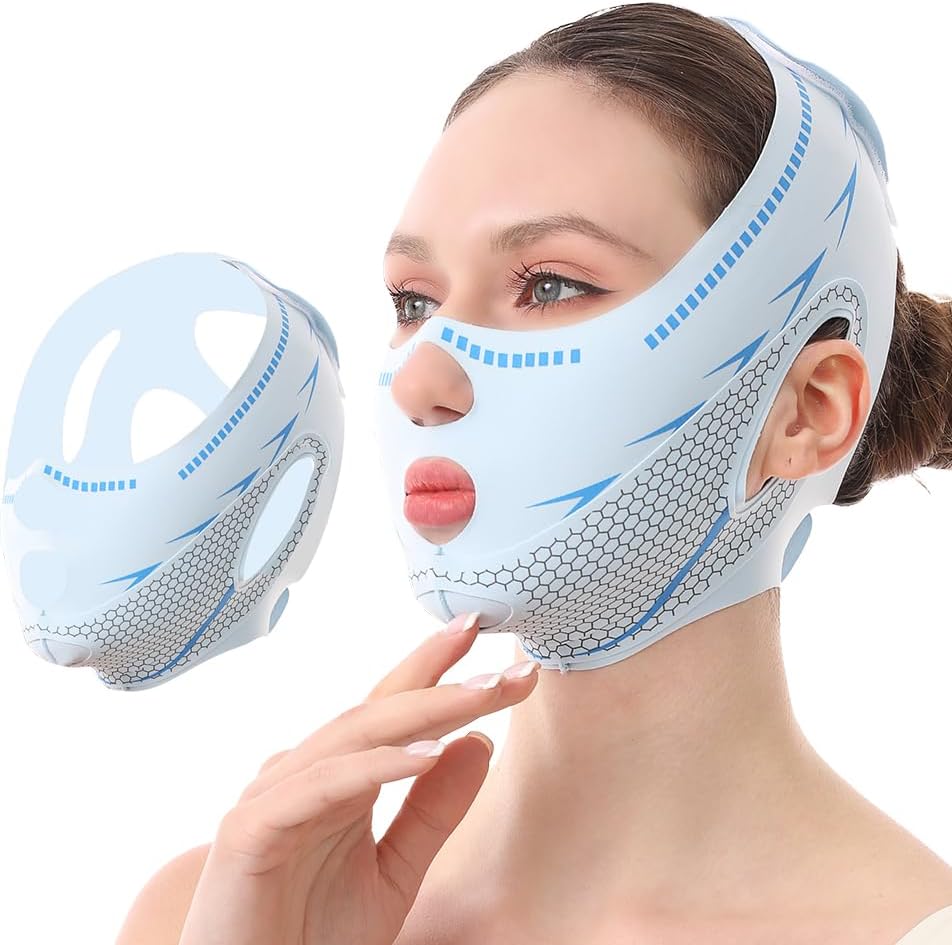 Tbest Anti Snoring Sleep Mask in blue front view