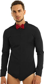 iEFiEL mens long sleeve Latin modern dance shirt front view