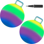 Poen 2 Pieces Hopper Ball front view showing two colorful 18 inch bouncing balls with handles.