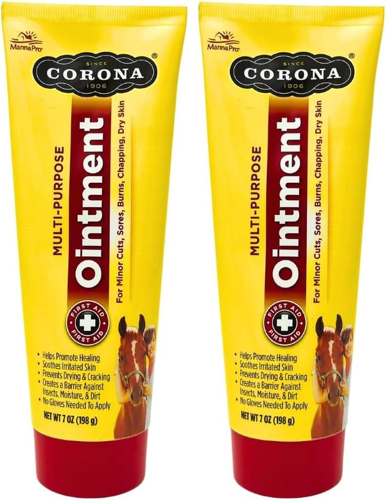 Application of Corona ointment on animal skin showing thick consistency