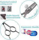 Premium small cat grooming shears with ergonomic handle close up