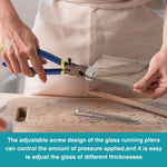 Demonstration of scoring glass with straight edge and cutter