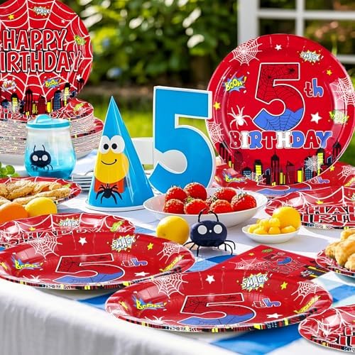 Close up of spider web graphics on party plates