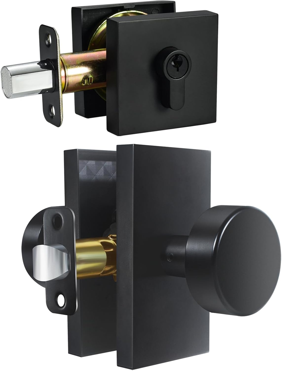 Black Door Knobs Matte Black Passage Door Knob Interior | Modern Round Black Door Knobs Door Handles for Hall and Closet Rectangle - Image 13