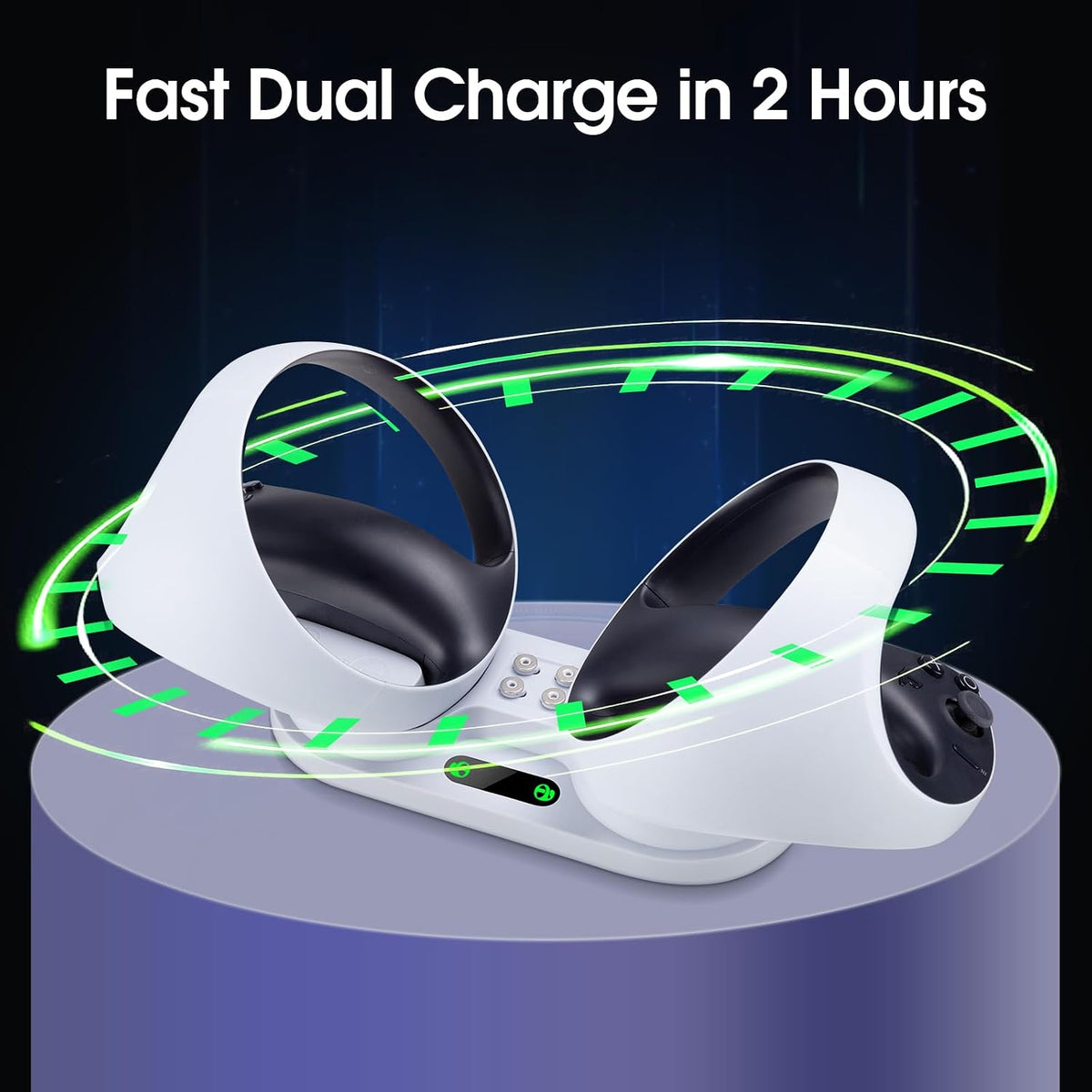 Mampo PSVR 2 charging dock angled perspective