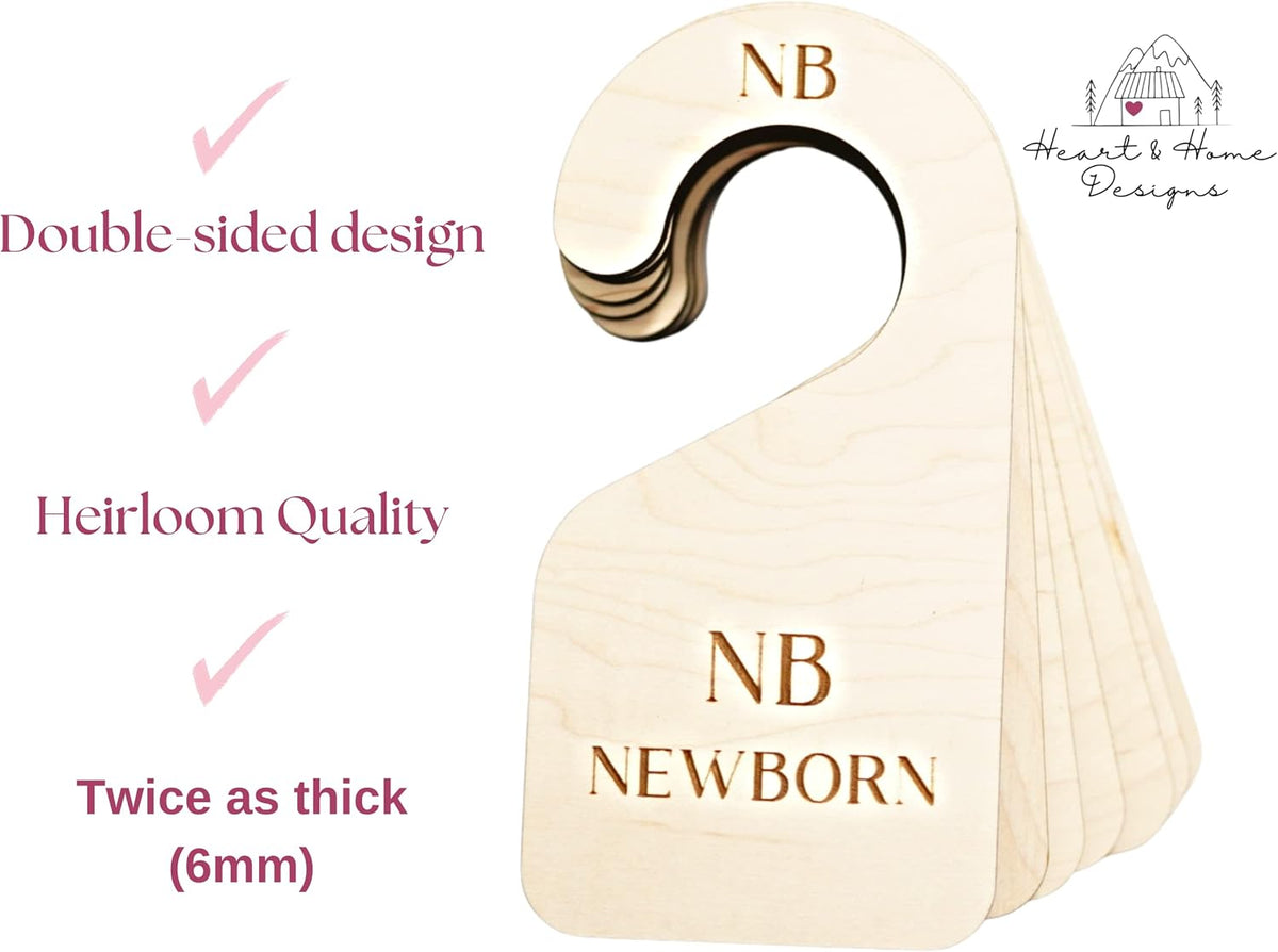 Double-sided engraved baby size clothing dividers