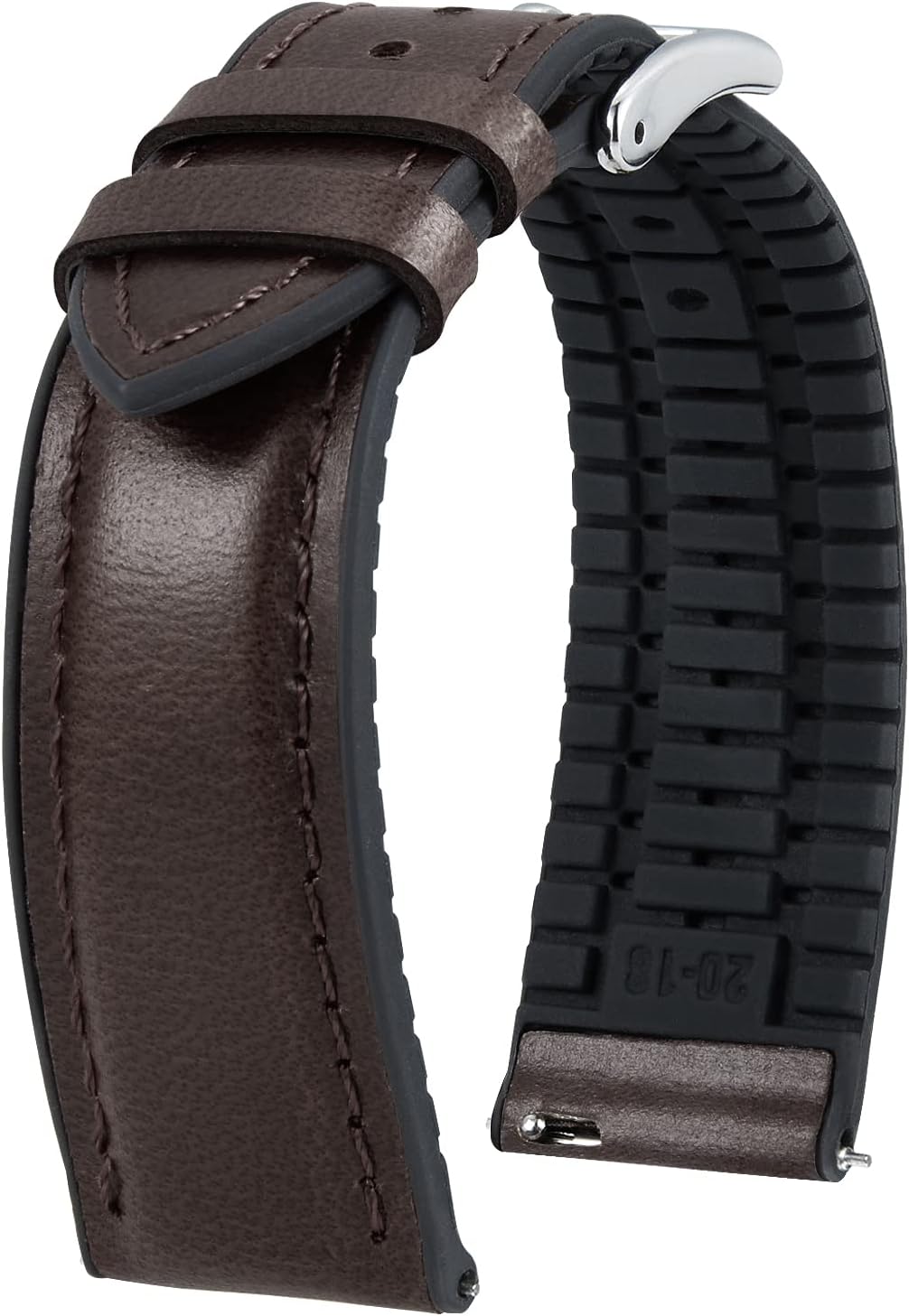 BINLUN leather watch band front view showcasing oil wax texture