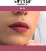 Nykaa matte liquid lipstick shade 16 boho color swatch on skin