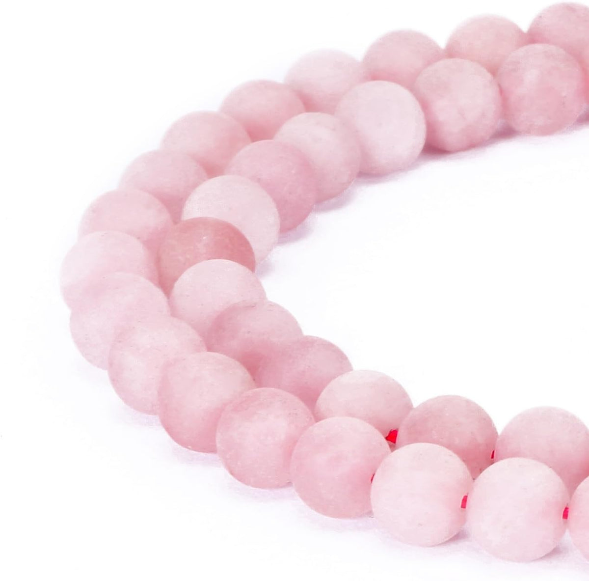 Ruilong natural rose quartz stone beads front view jewelry making
