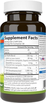 Carlson Right for the Macula supplement label ingredients panel