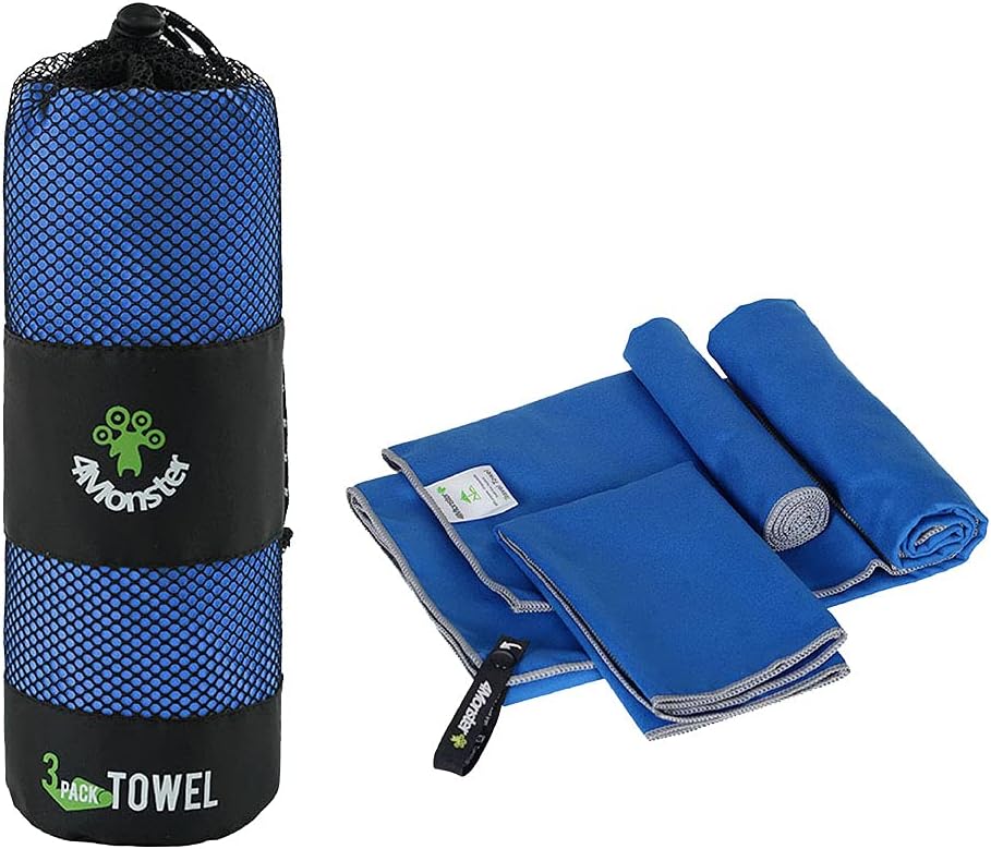 4Monster Camping Towels 3 Size at 1 Pack,Quick Dry Microfiber Towel,Beach Travel Towel Ultra Compact,Soft Gym Towel for Hiking Yoga Travel Sports Backpacking Trip and Pool - Image 10