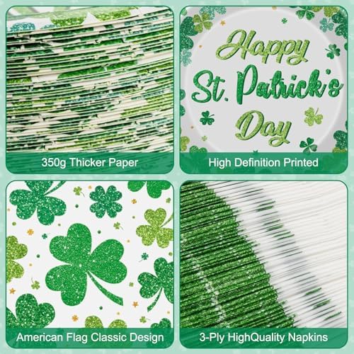 Happy St Patricks Day party decorations and tableware kit