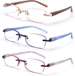 Feivsn 3-pack rimless reading glasses for women front view