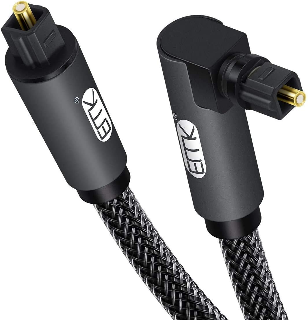 Emk 90 degree toslink optical cable front view