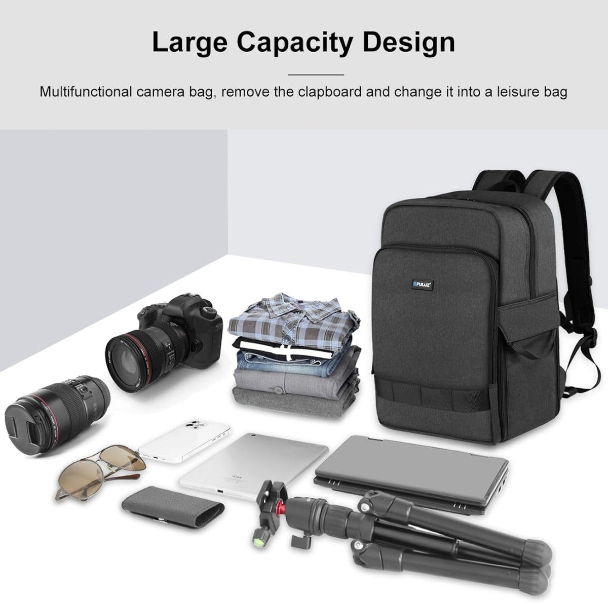 PULUZ camera bag laptop sleeve holding a 14 inch notebook