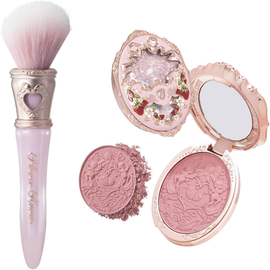 Flower Knows Strawberry Rococo Embossed Blush+Bunny Garden Blush Brush - Image 1