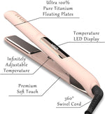 FUNTIN S10 2-in-1 styling tool showing digital LCD temperature screen