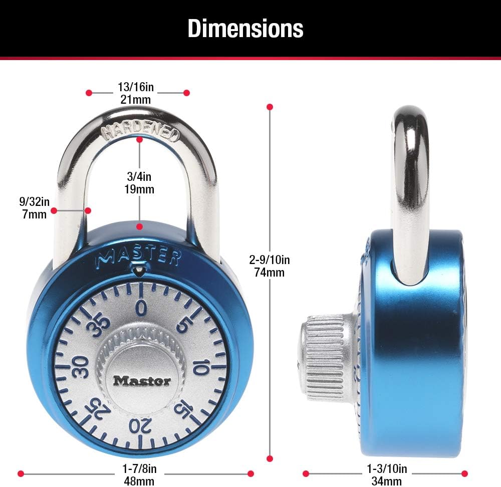 Master Lock combination padlock security feature view