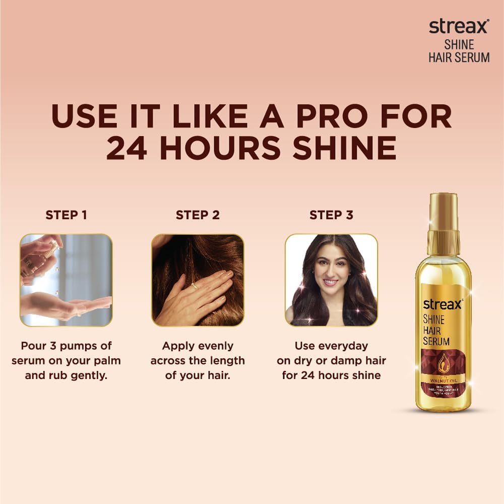 Streax hair serum texture demonstration on palm