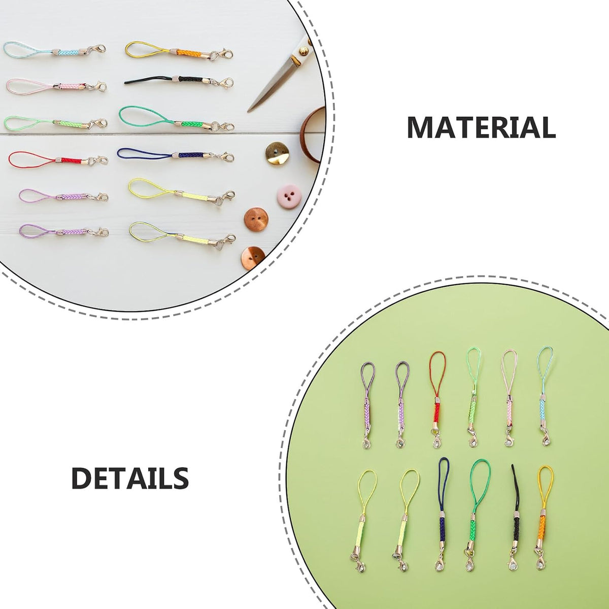 15Pcs Lobster Clasp Phone Lanyard Lightweight DIY Mobile Phone Strap for Key Rings and Pendants Smooth Surface Comfortable for Daily Use - Image 9