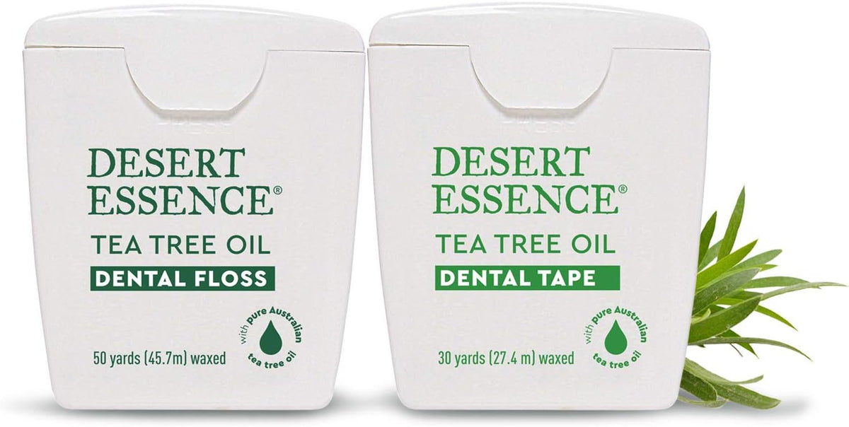 Desert Essence Tea Tree Oil Dental Tape, 30 Yards Each, 6-Pack | Thick, naturally beeswax-waxed dental tape helps remove food debris without shredding; convenient for home or travel - Image 9