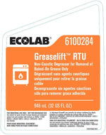 USA imported Ecolab Greaselift 32 Fluid Ounce bottle for oven and grill cleaning