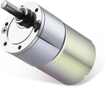 Greartisan DC gear motor front view showing metal gearbox