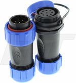 HangTon HE21 9 Pin Waterproof Connector threaded coupling and locking mechanism detail