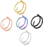 Hypoallergenic twist nostril ring angled perspective