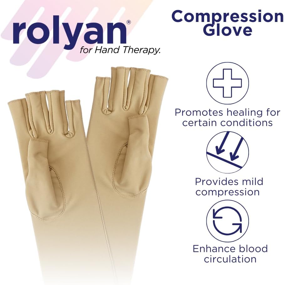 Rolyan Compression Glove, Arthritis, Carpal Tunnel, Closed Finger, Right, L | Rolyan compression glove applies gentle compression to the hand and wrist for arthritis, carpal tunnel and swelling - Image 13
