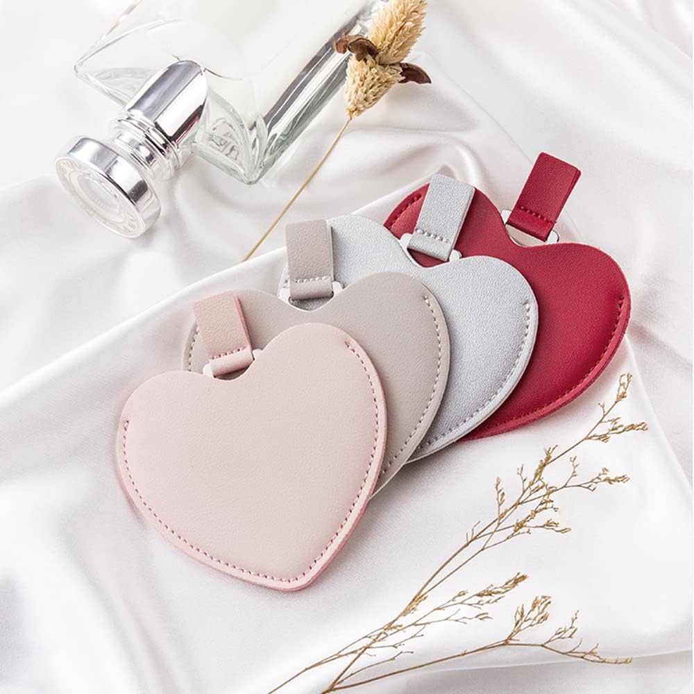 SNOMEL pocket mirror inside pink PU leather sleeve