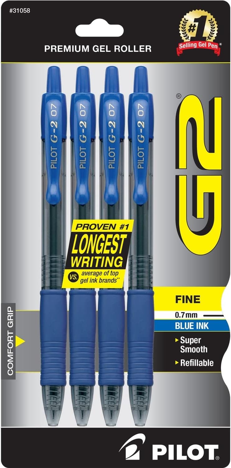 Pilot G2 premium gel rollerball pens front view packaging