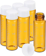 PATIKIL 6pcs 15ml Small Clear Glass Vials with Black Screw Cap, Borosilicate Glass Graduated Sample Bottles for Solid Liquid Powder Storage - Image 12