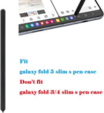 Stylus pen positioned for Galaxy Fold inner screen use